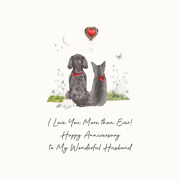 I Love You More Than Ever Happy Anniversary to My Wonderful Husband Card