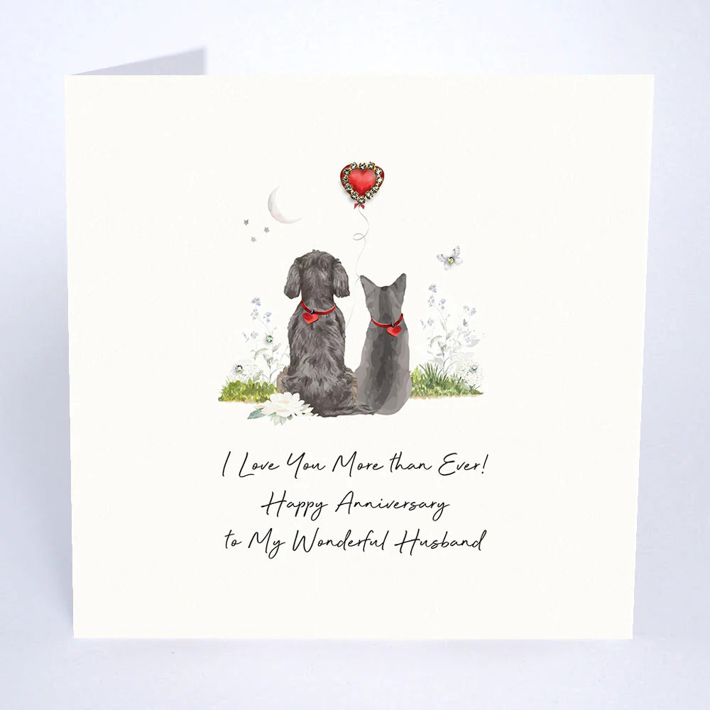 I Love You More Than Ever Happy Anniversary to My Wonderful Husband Card