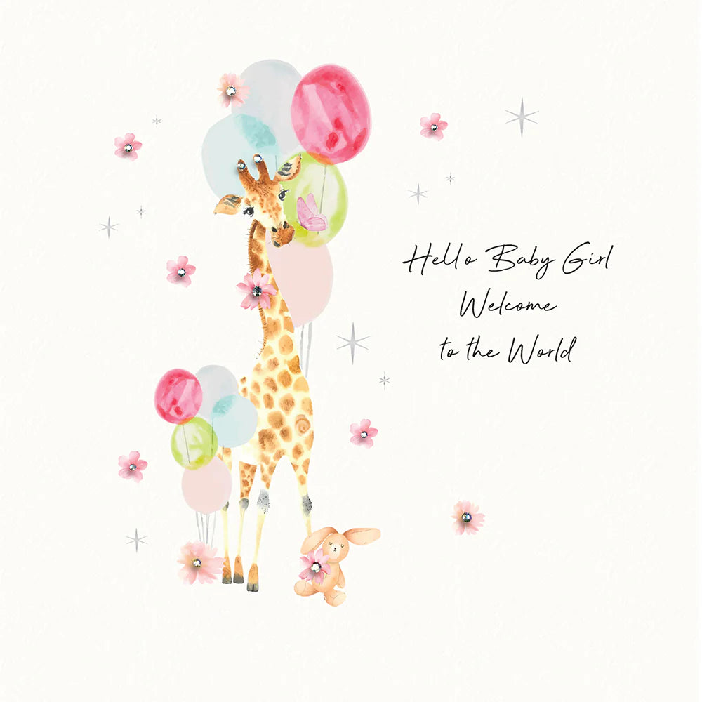Hello Baby Girl Welcome to the World Card