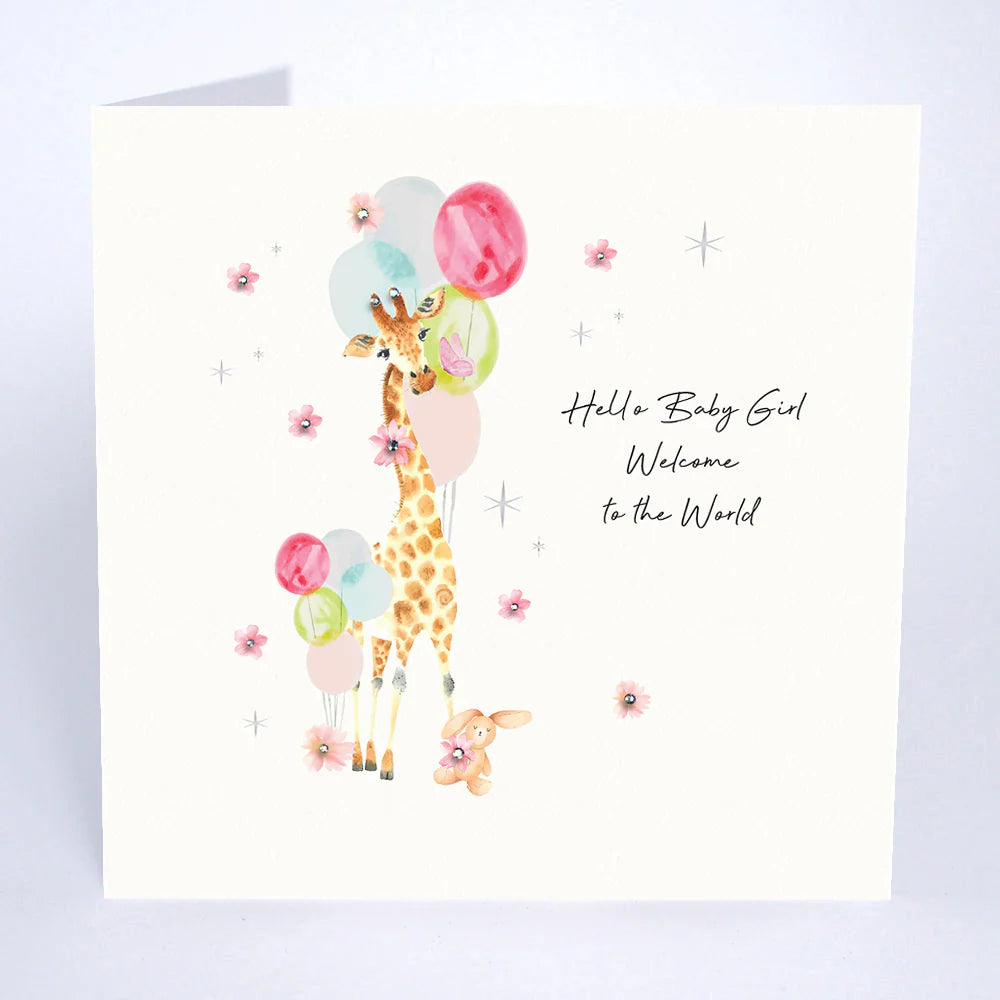 Hello Baby Girl Welcome to the World Card