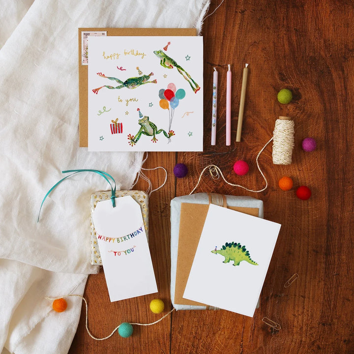 Stegosaurus with Party Hat Mini Card