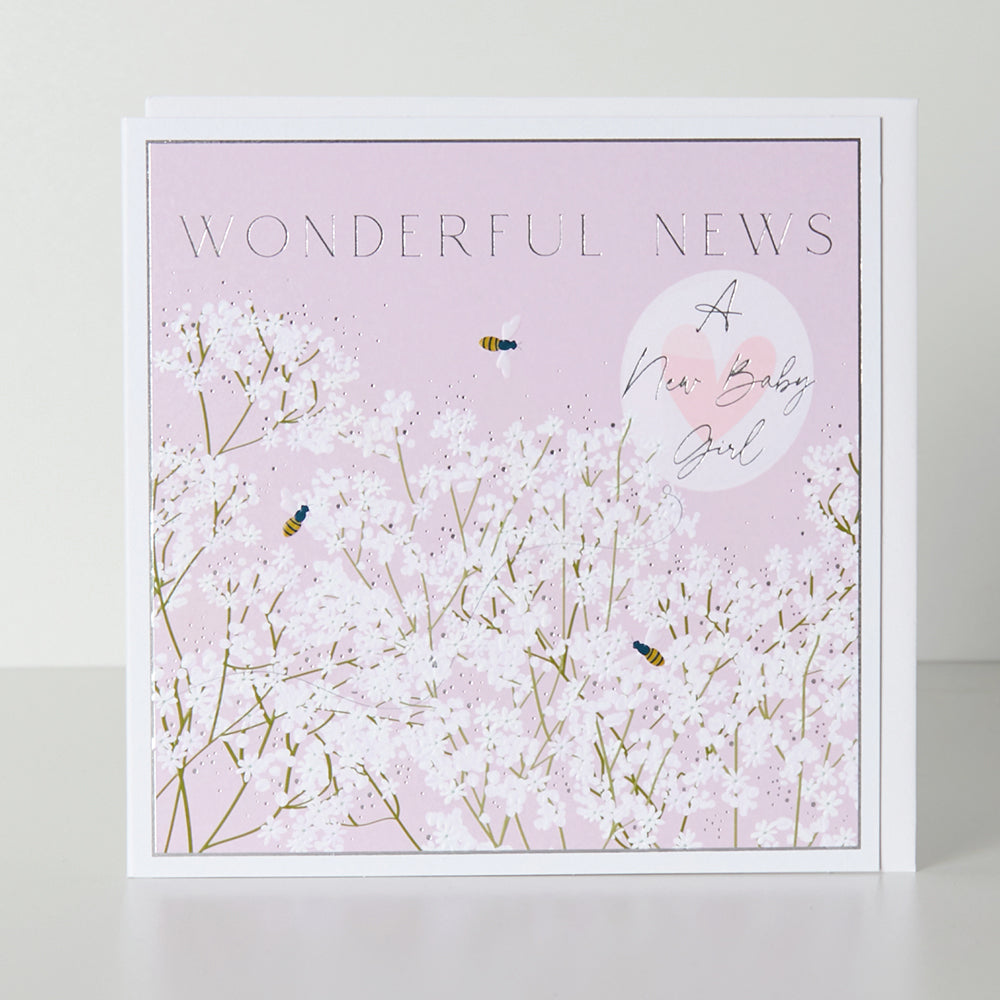 Baby girl belly button card by Cornucopia Home and Gift, featuring a cute design for new baby celebrations.