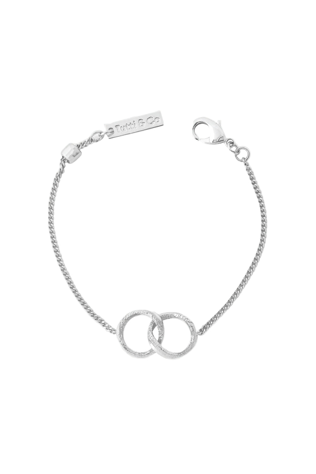 Silver Coast Bracelet by Tutti & Co featuring a sleek, minimalist design with delicate chain links.
