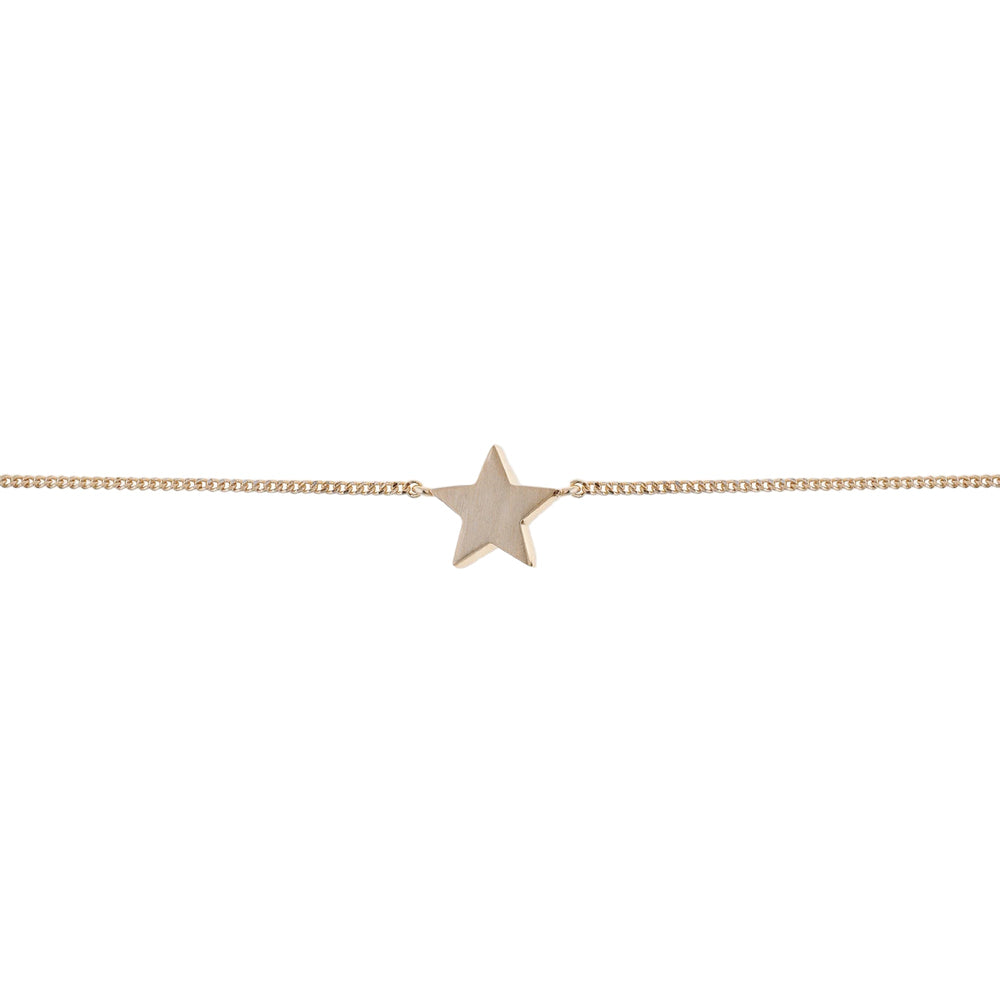 Gold Cosma bracelet by Tutti & Co featuring delicate chain links and minimalist design, showcased on a neutral background.