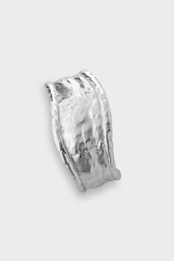 Silver Arc Cuff Bracelet by Tutti &amp; Co featuring sleek, modern design and smooth finish. Ideal for stylish wrist accessories.