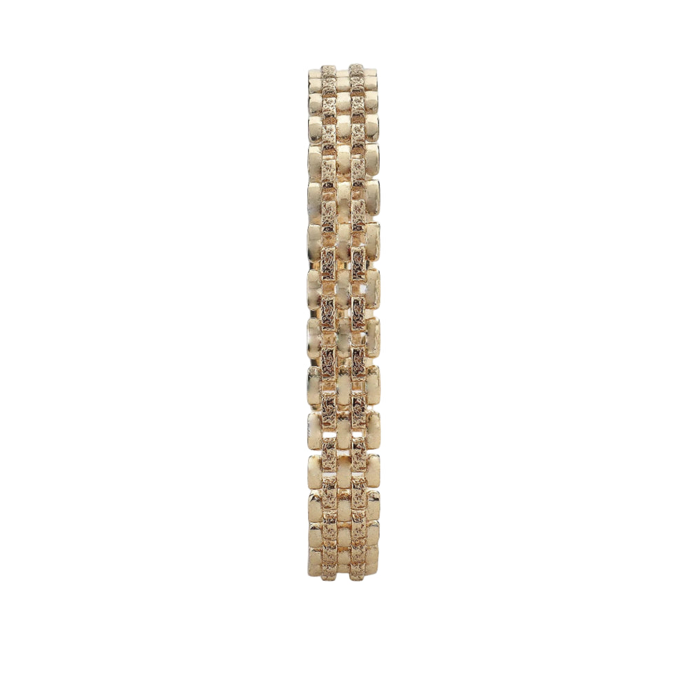 Gold Form Bangle by Tutti & Co, featuring a sleek, modern design with a polished finish, displayed on a neutral background.