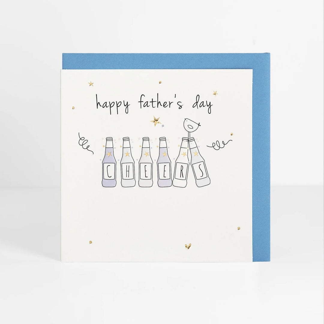 Happy Fathers Day Cheers Bottles Card