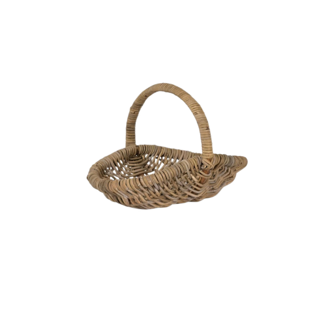 Small natural rattan trug basket from Garden Trading's Bembridge collection, perfect for garden or home storage.
