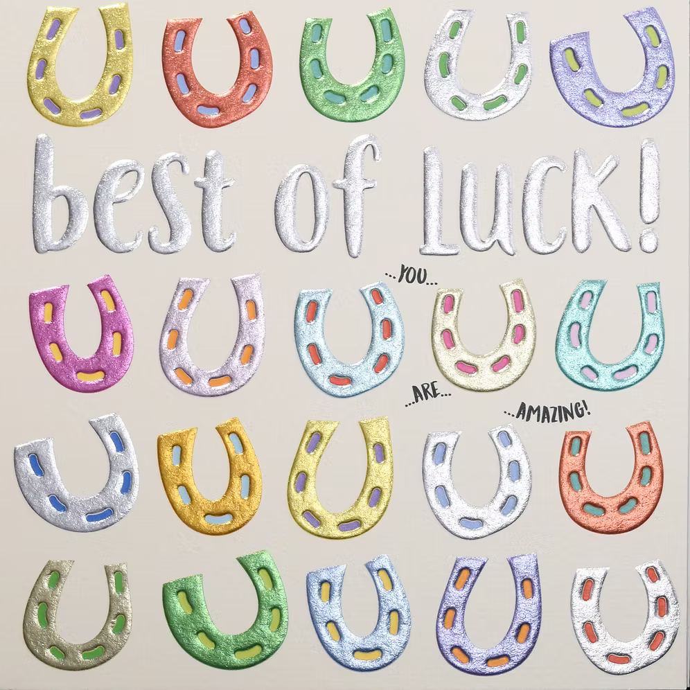 Best Of Luck Card - Horse Shoe