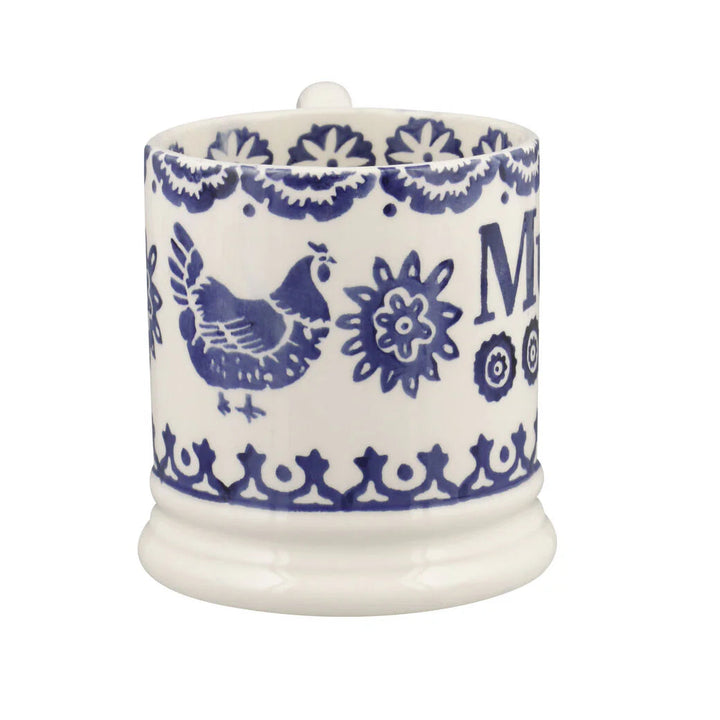 Emma Bridgewater Blue Hen &amp; Border Mum 1/2 Pint Mug