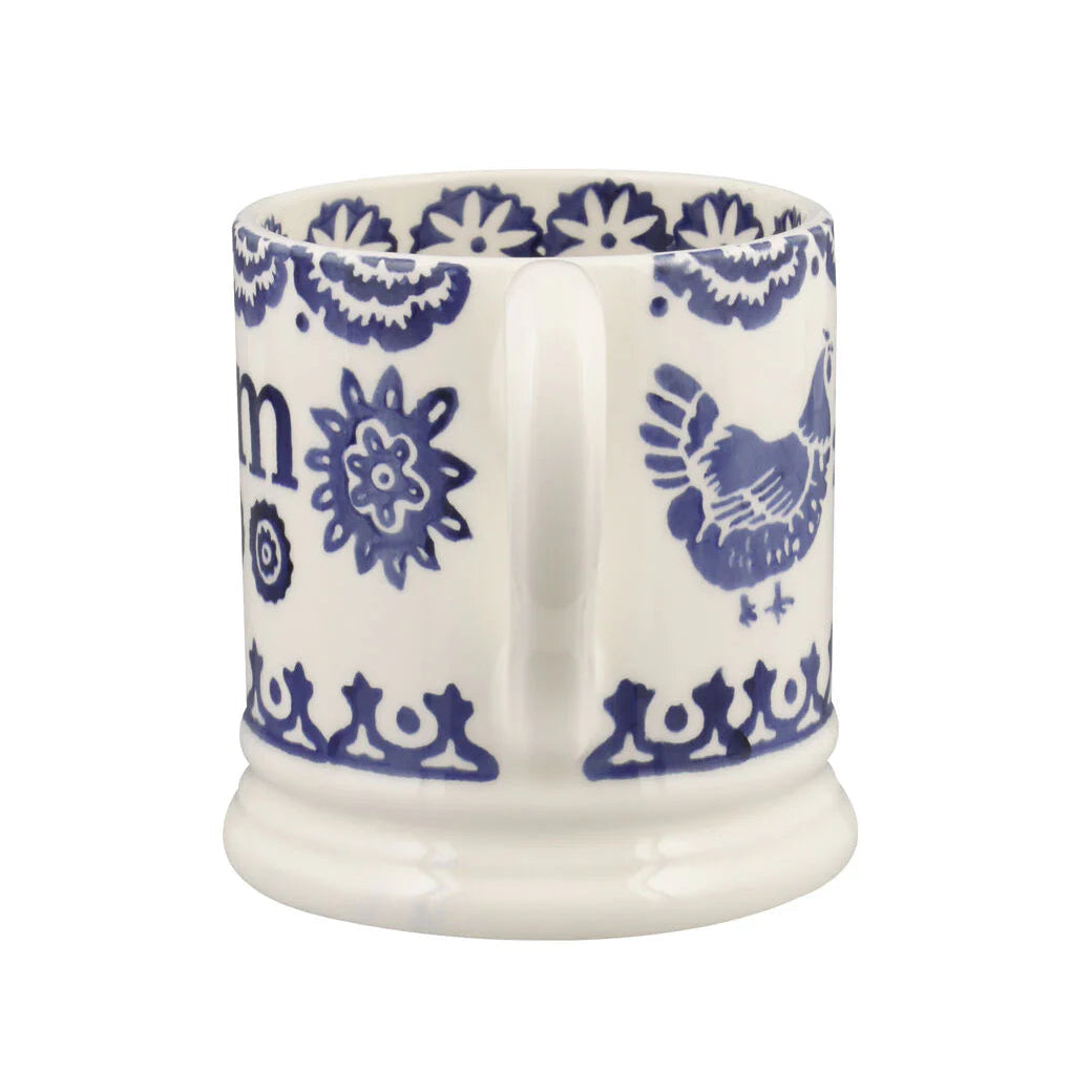 Emma Bridgewater Blue Hen &amp; Border Mum 1/2 Pint Mug