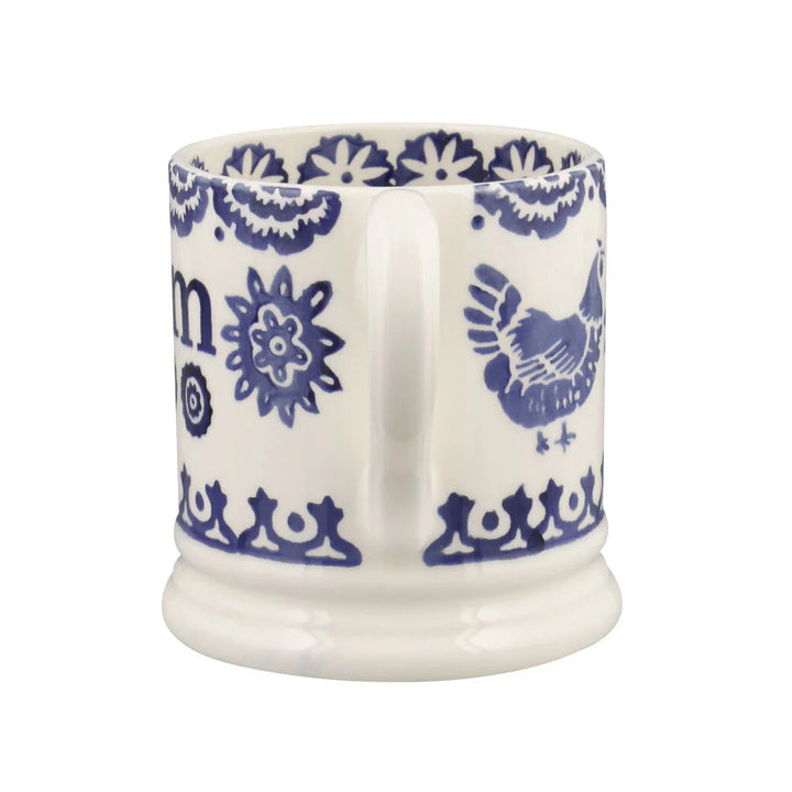 Emma Bridgewater Blue Hen &amp; Border Mum 1/2 Pint Mug
