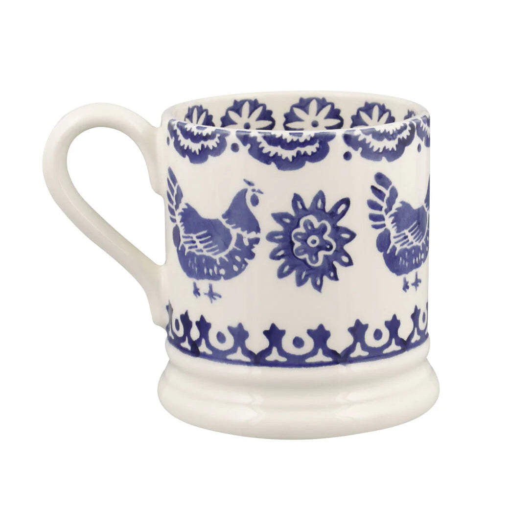 Emma Bridgewater Blue Hen &amp; Border Mum 1/2 Pint Mug
