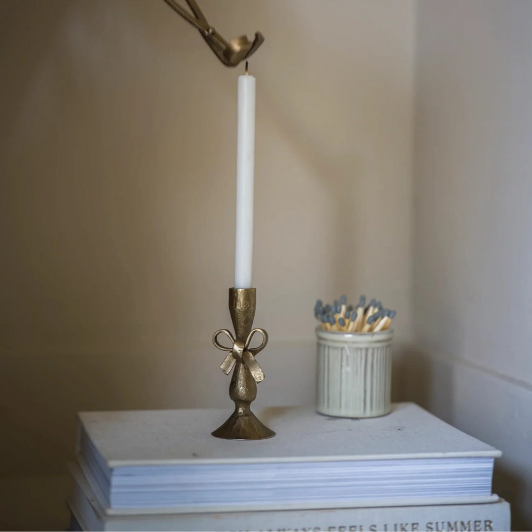 Antique Brass Finish Candle Holder