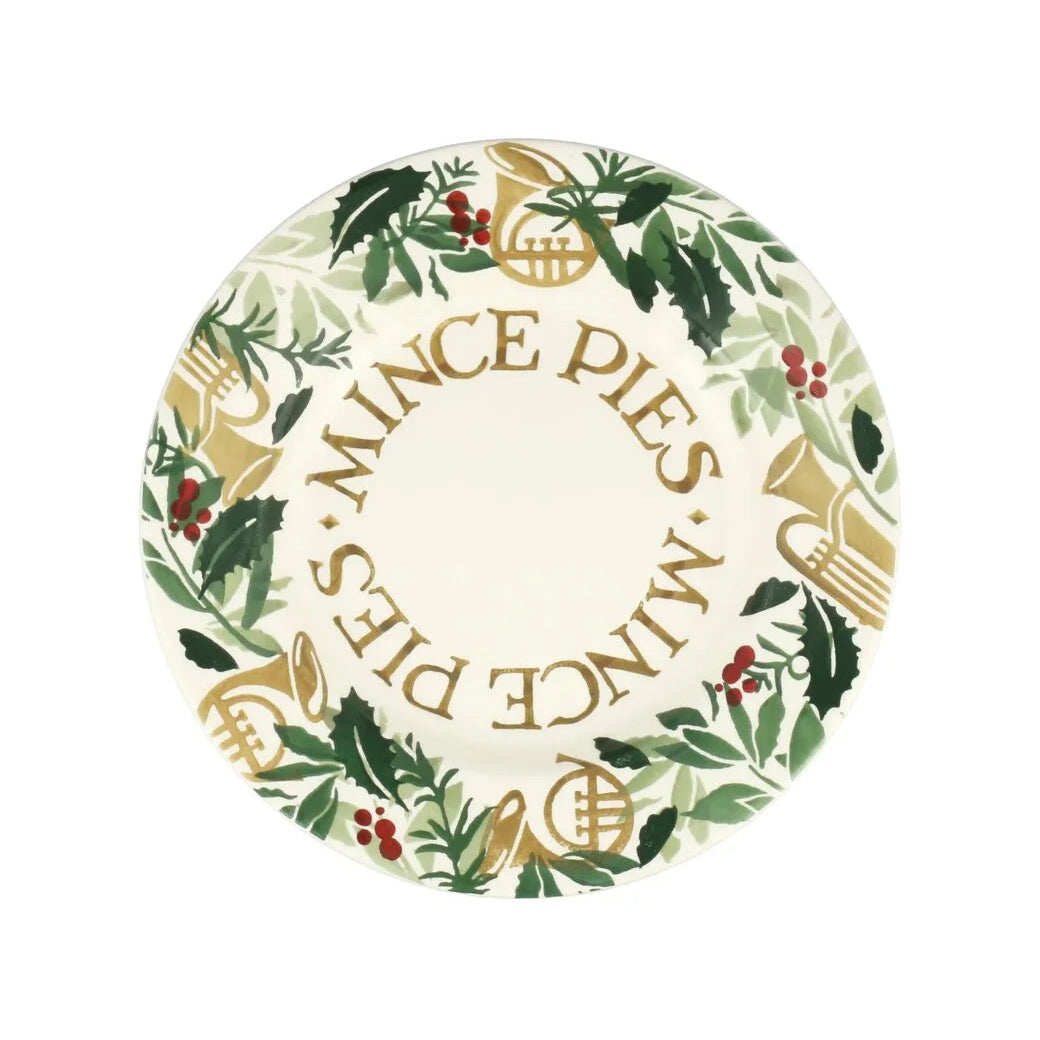 Bring in the Green Mince Pies Plate - 8 1/2 Inch