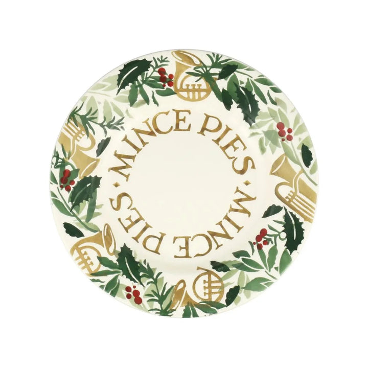 Bring in the Green Mince Pies Plate - 8 1/2 Inch