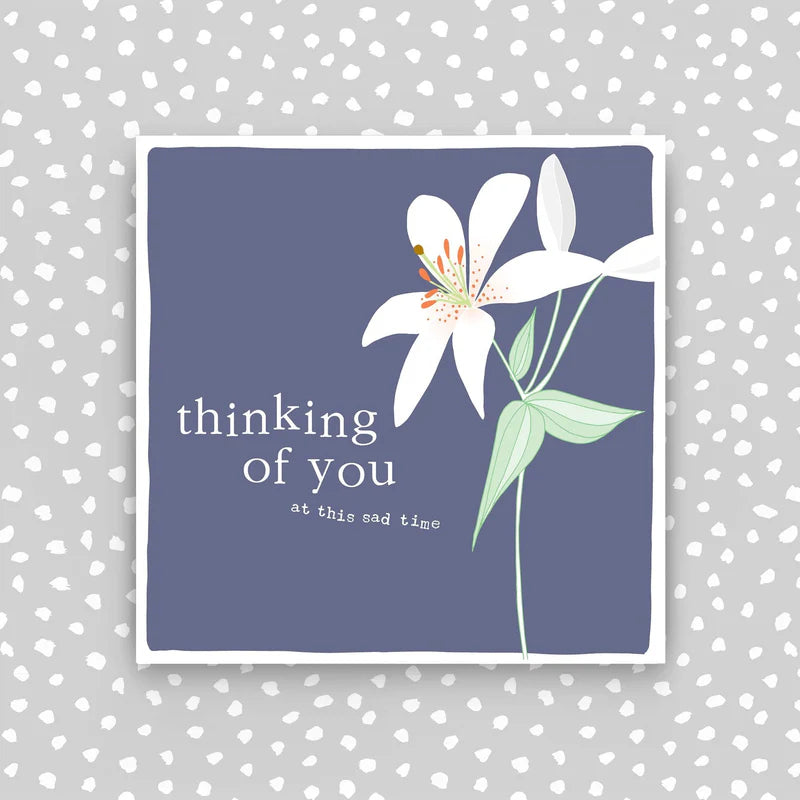 Molly Mae Thinking of You Card by Cornucopia Home and Gift featuring elegant floral design and heartfelt message.