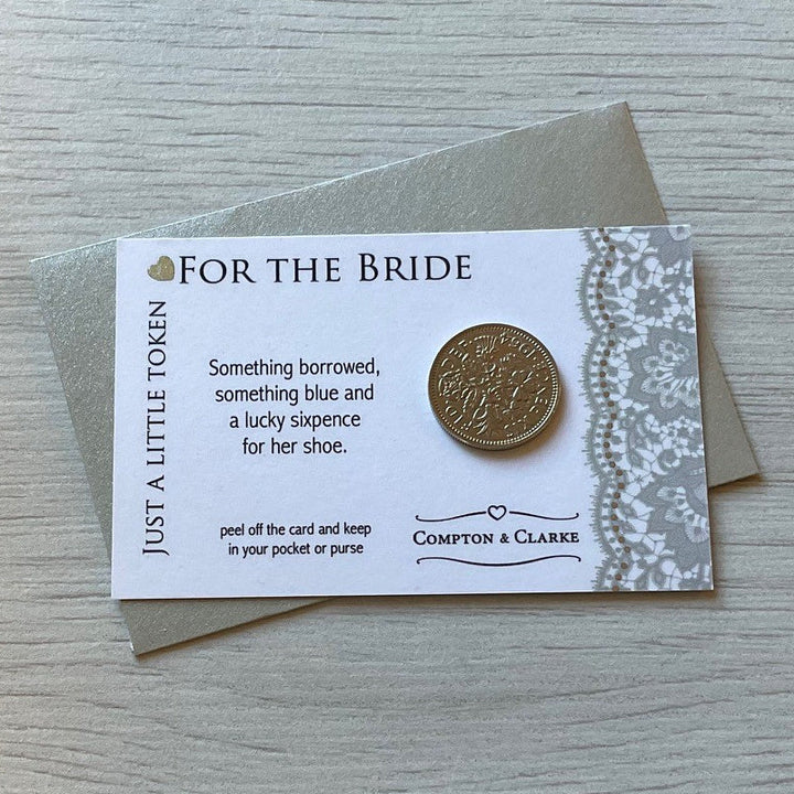 Bridal-Lucky Sixpence Carded Pocket Charm