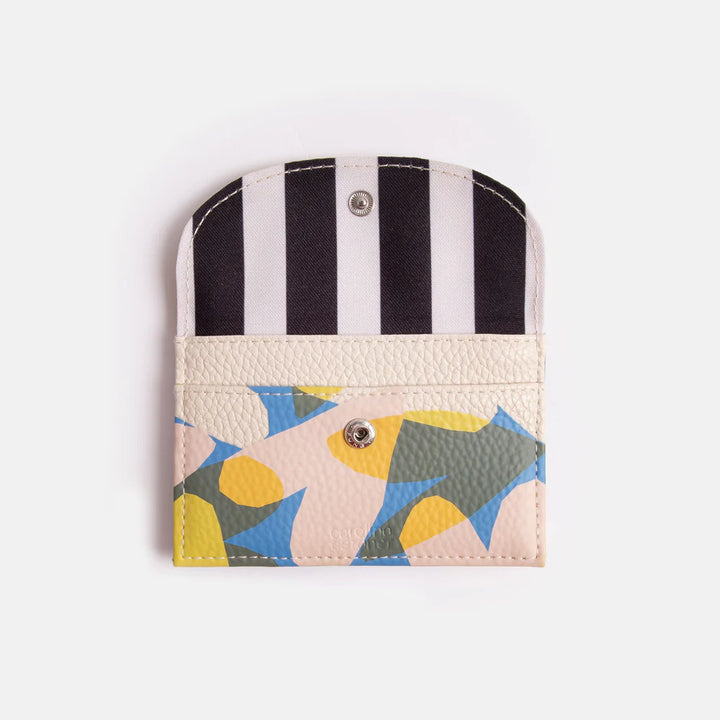 Caroline Gardner confetti hearts cardholder coin purse with colorful heart pattern, compact and stylish for everyday use.