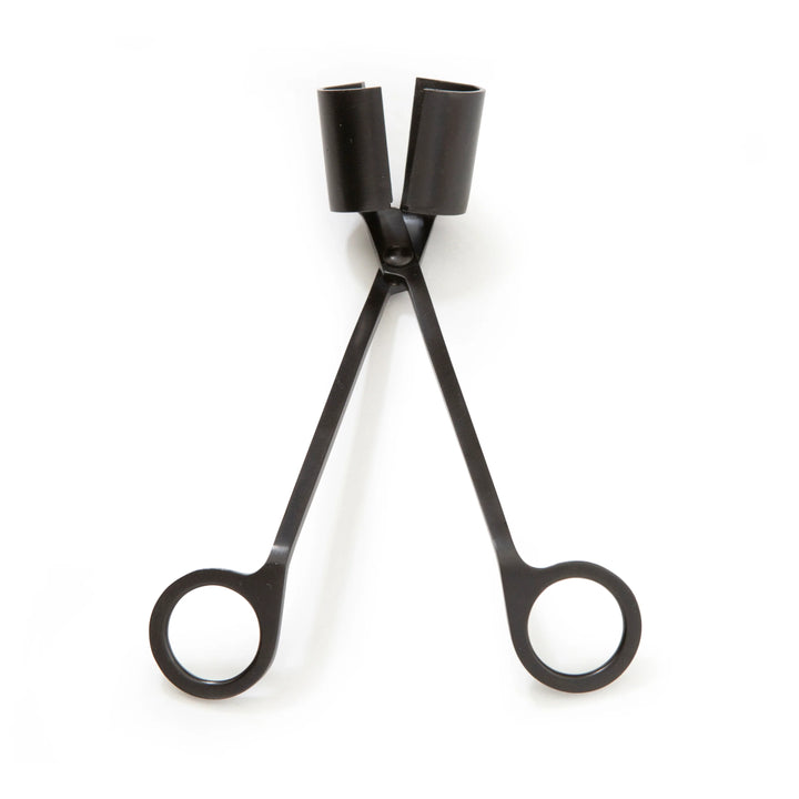 Kikkerland 3-in-1 candle tool with wick trimmer, snuffer, and holder, made for safe and easy candle maintenance.
