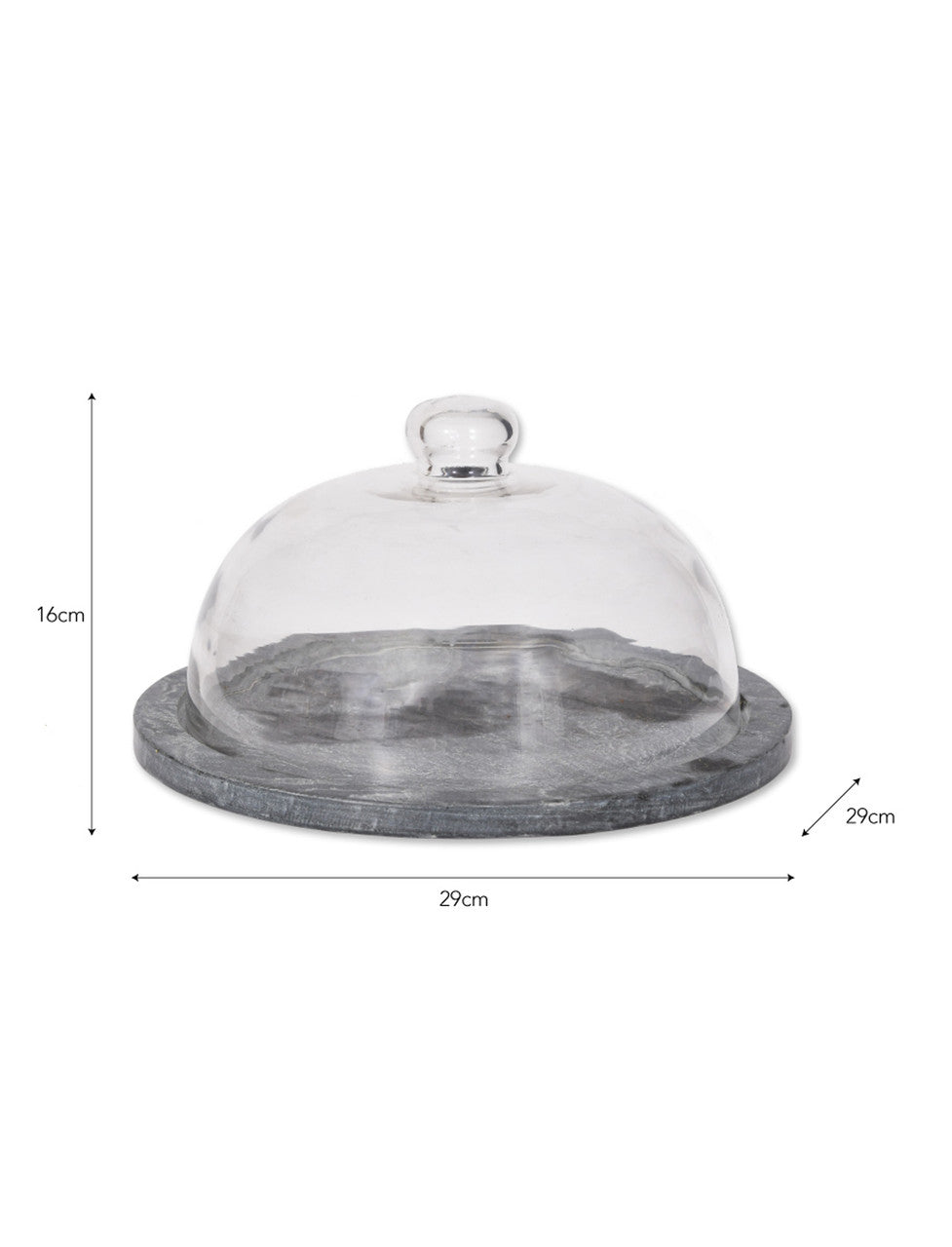 Garden Trading Slate and Glass Brompton Cake Dome with a sleek glass cover and slate base, perfect for displaying baked treats.