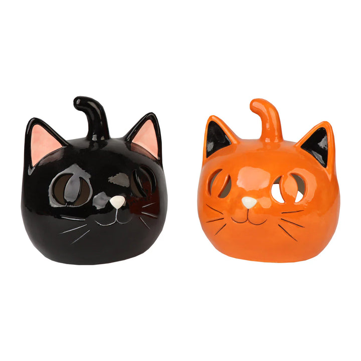 Halloween ceramic cats figurine by Cornucopia Home and Gift, 15cm tall, featuring a spooky design with detailed cat figures.