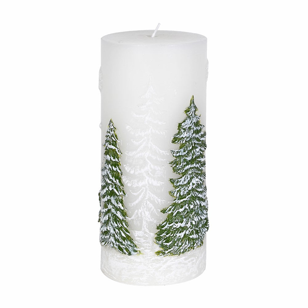 Pine Tree Pillar Candle