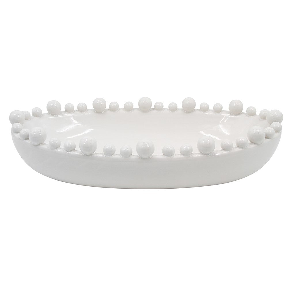 White Oval Bobble Bowl