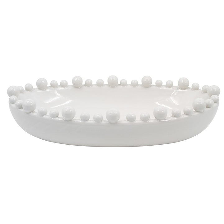 White Oval Bobble Bowl