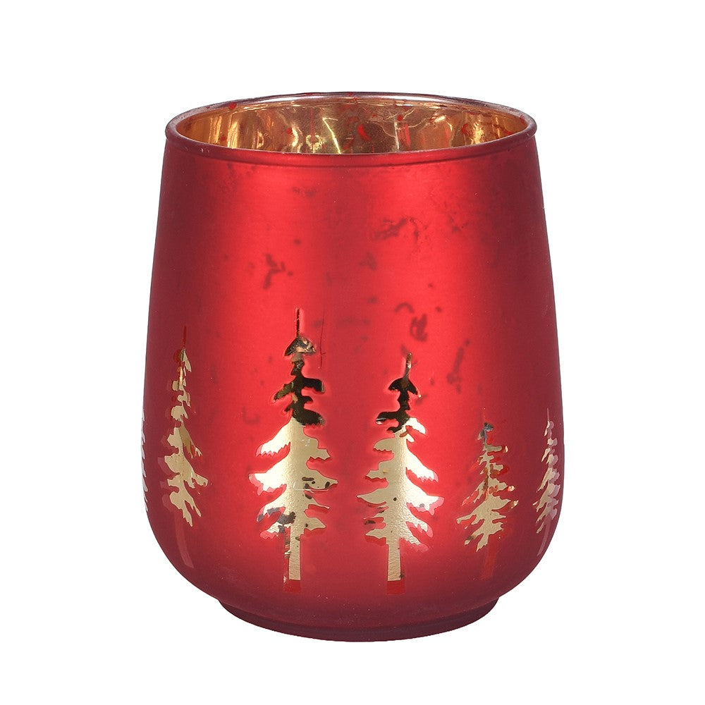 Small Crimson Tree Candle Holder