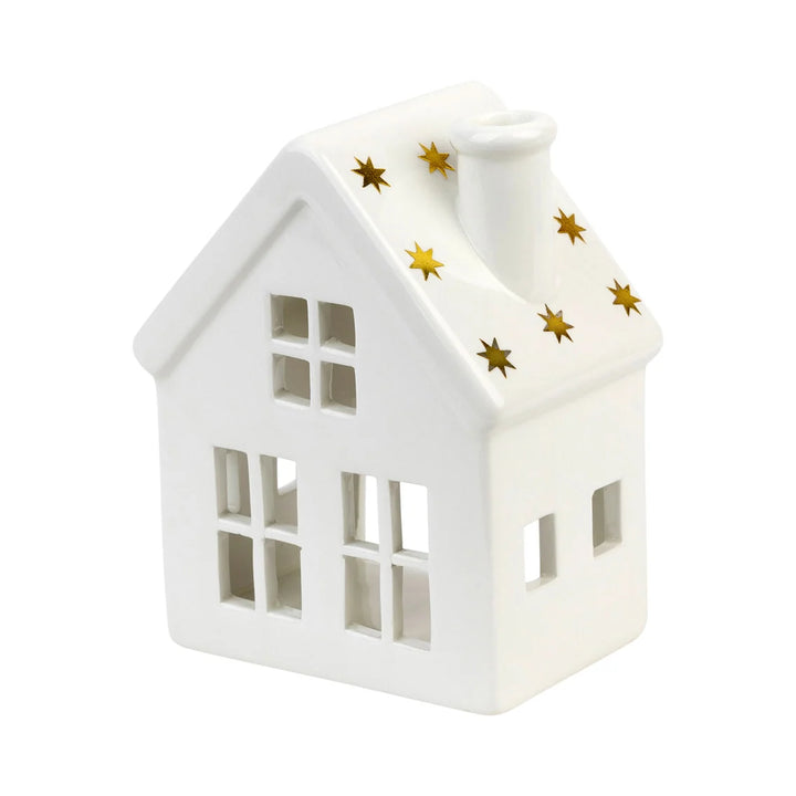 Ceramic Advent Candle House Set with 24 Candles