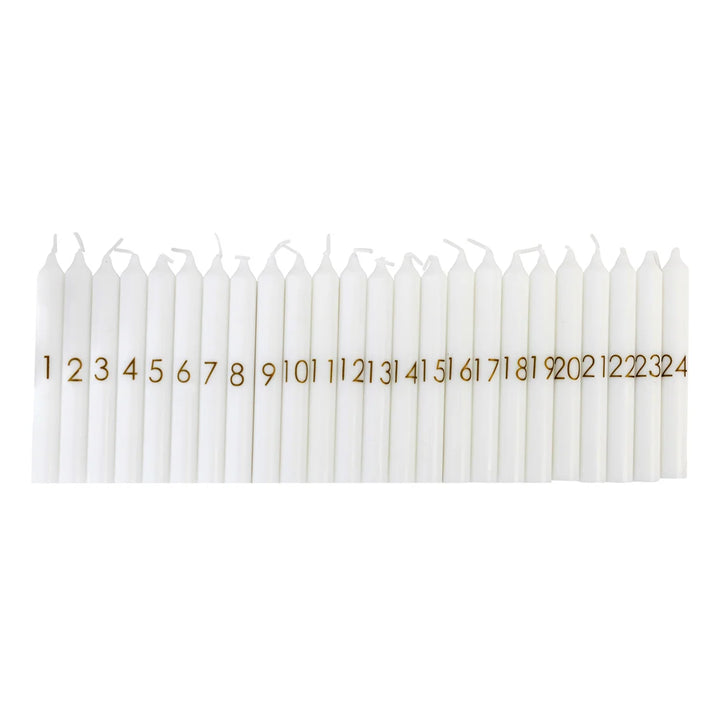 Ceramic Advent Candle House Set with 24 Candles
