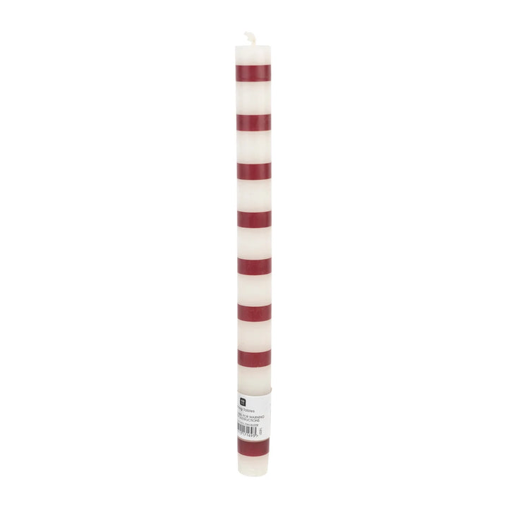 Dinner Candle - Burgundy Stripe