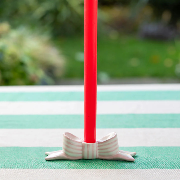 Pink Bow Candle Holder