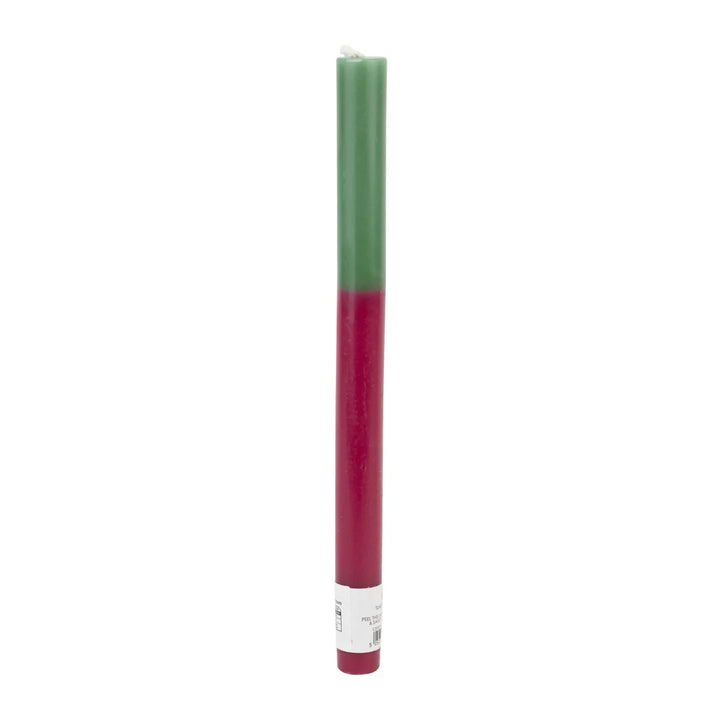 Dinner Candle - Burgundy and Green