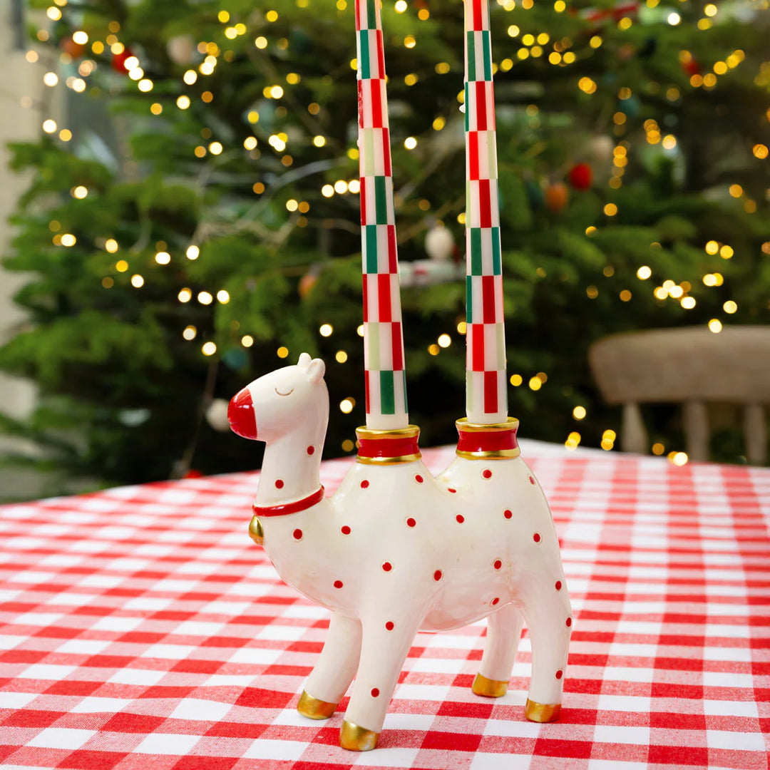 Clancy the Camel candle holder by Talking Tables Christmas, ceramic design from Cornucopia Home and Gift, featuring a detailed camel figure.