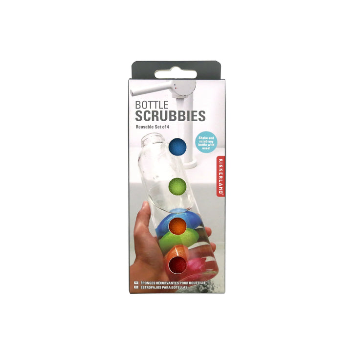 Kikkerland Bottle Scrubbies by Cornucopia Home and Gift, set of durable scrubbing sponges for cleaning bottles and containers.