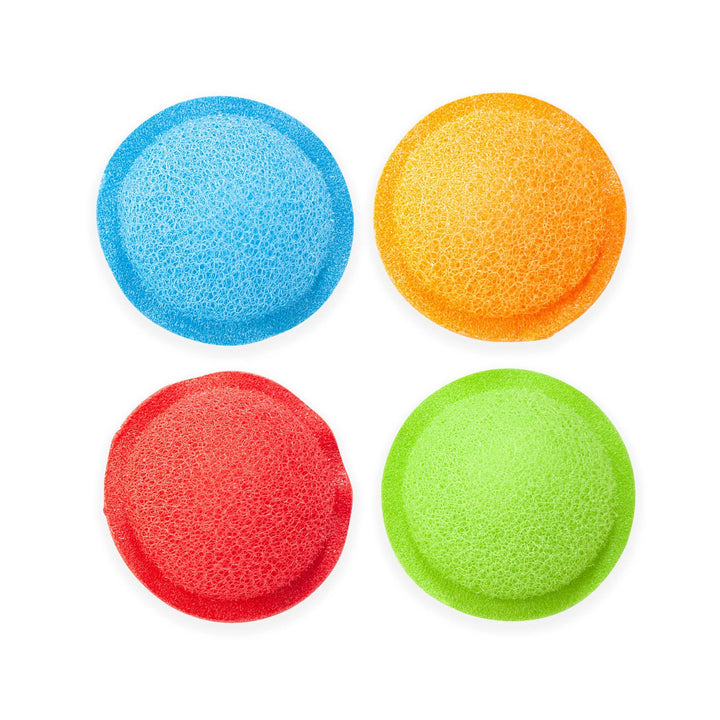Kikkerland Bottle Scrubbies by Cornucopia Home and Gift, colorful reusable scrubbers for cleaning bottles and narrow containers.