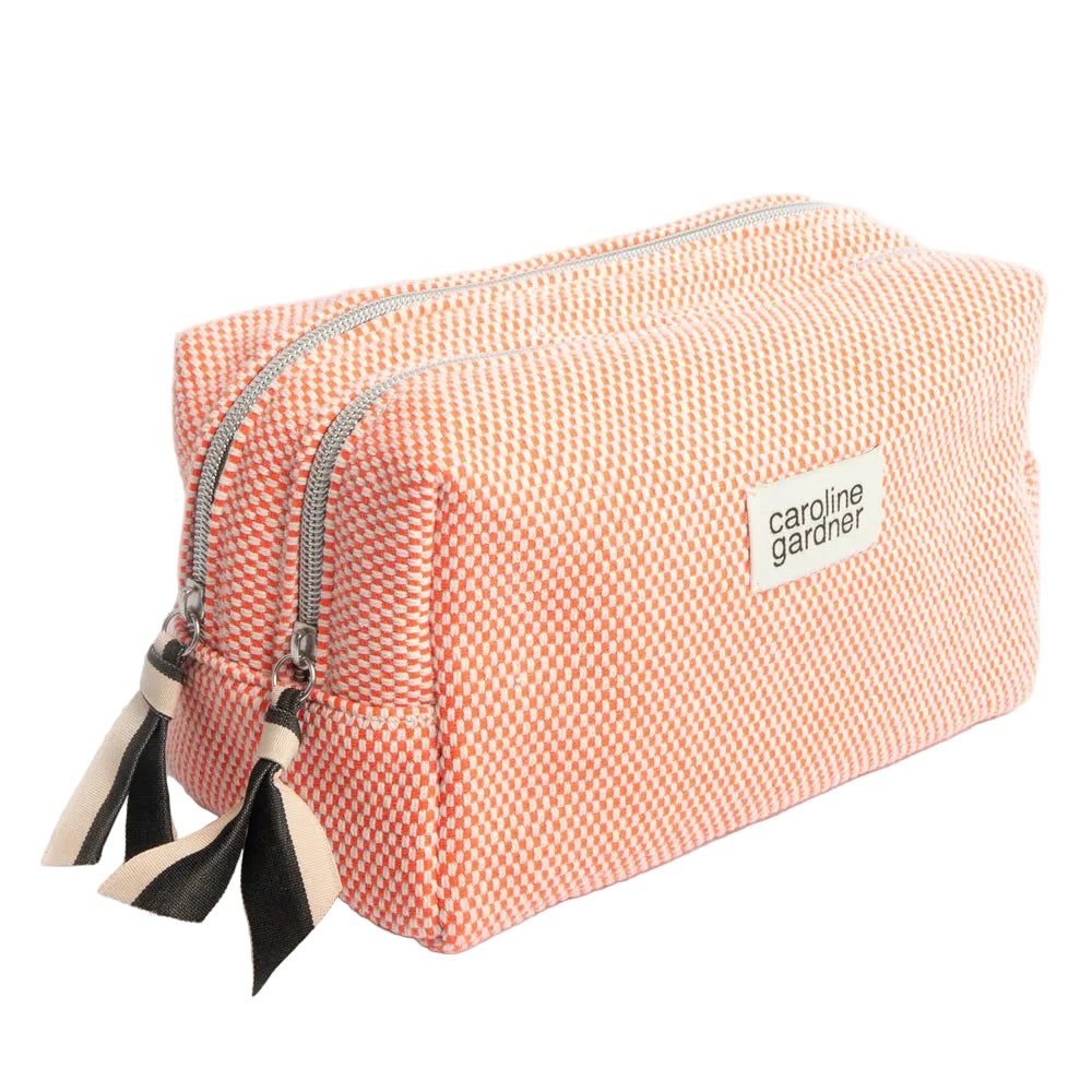 Caroline Gardner Orange Woven Large Travel Washbag
