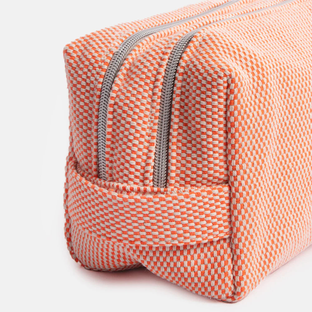 Caroline Gardner Orange Woven Large Travel Washbag