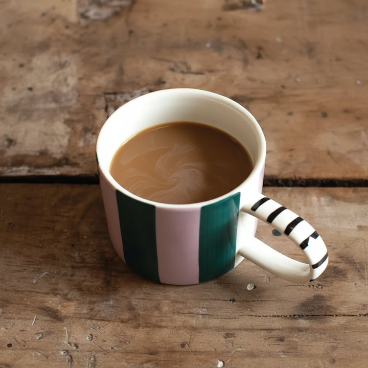 Striped Mug - Teal/Lilac
