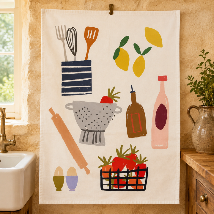 Caroline Gardner Hearts and Kitchen Tea Towels - Set of 2