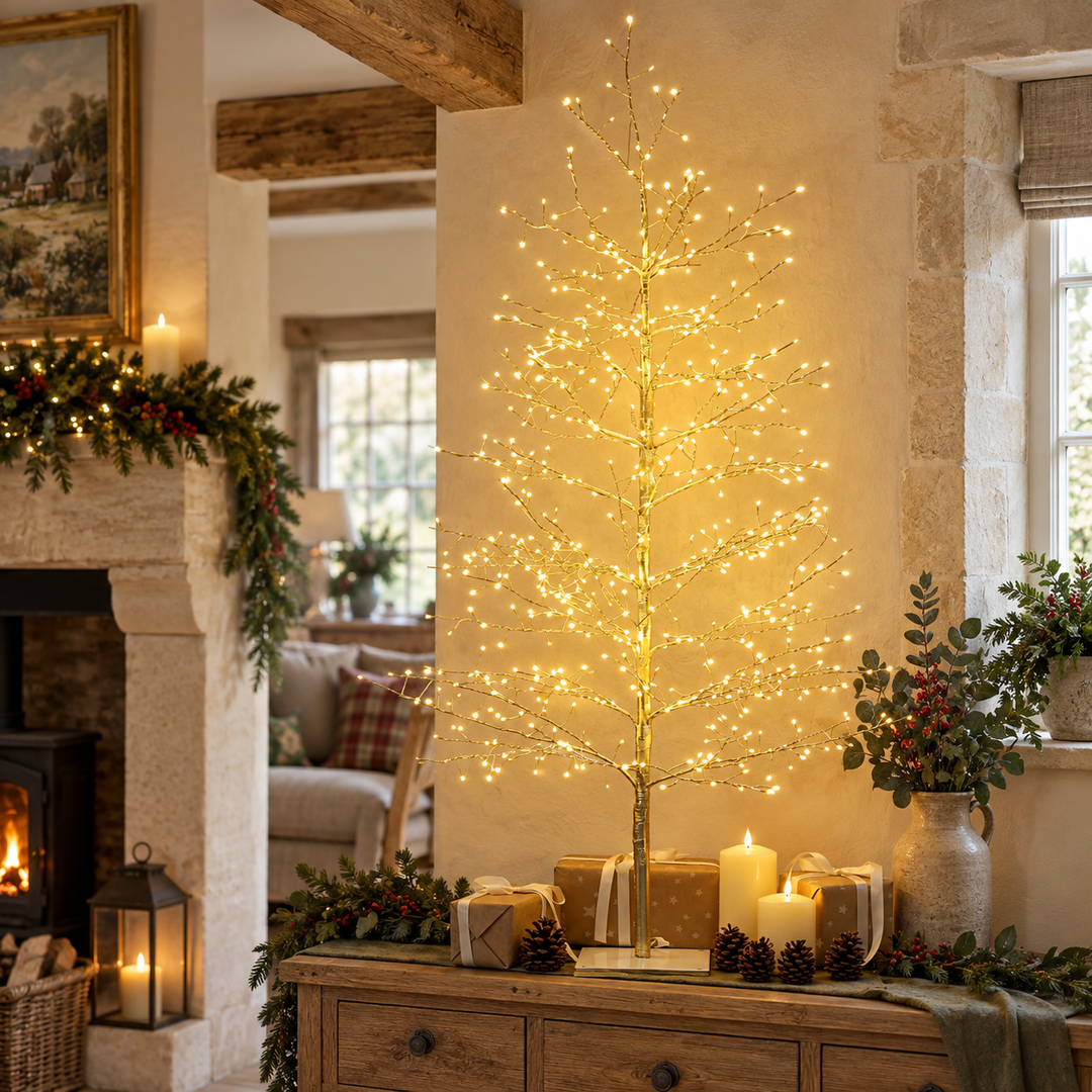 Champagne Micro LED Twig Tree - 1.2m