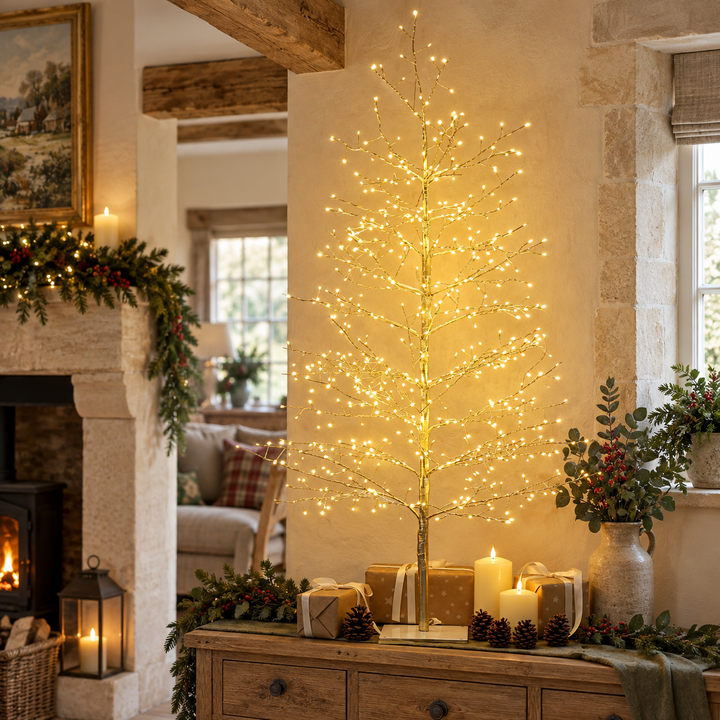 Champagne Micro LED Twig Tree - 1.2m