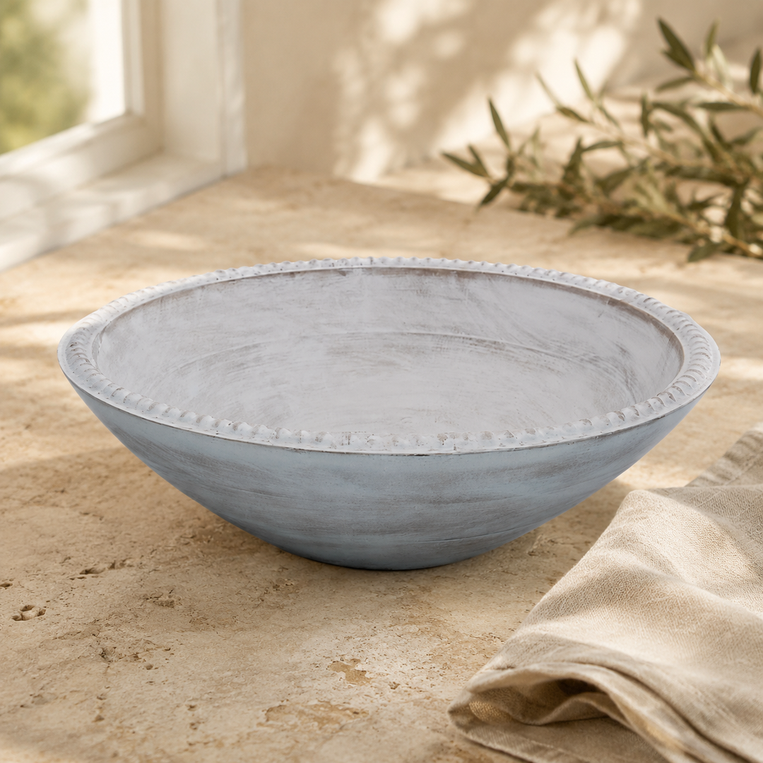 Beaded Mango Round Bowls - Large