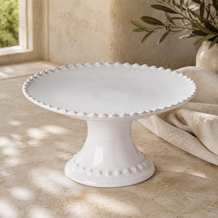 Pearl White Footed Plate Small