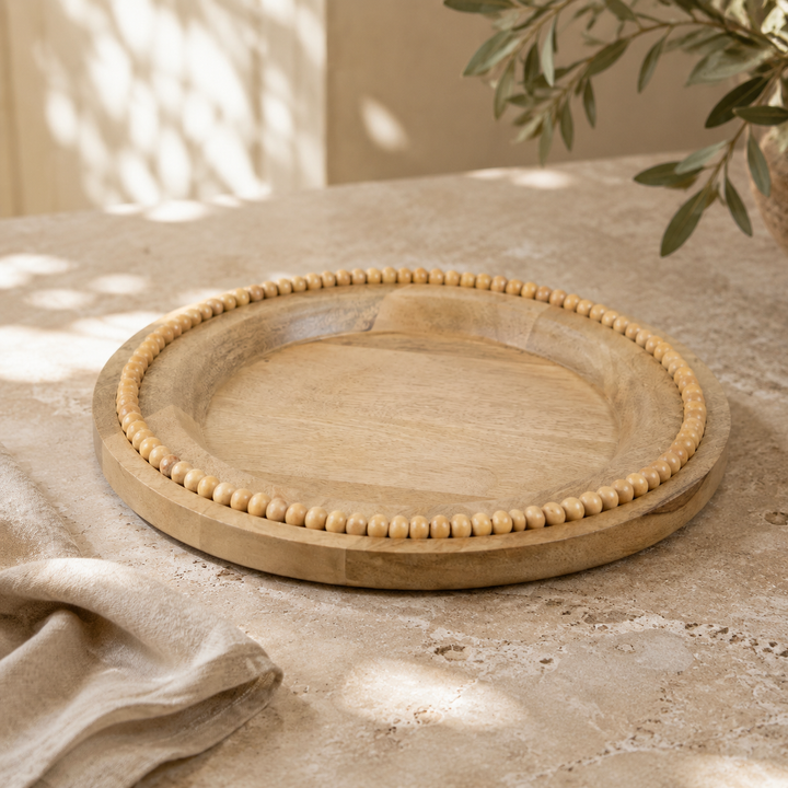 Round Wooden Serving Plate 30cm