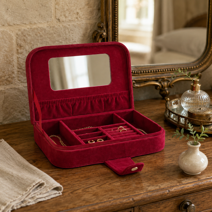 Ruby Velvet Jewellery Box