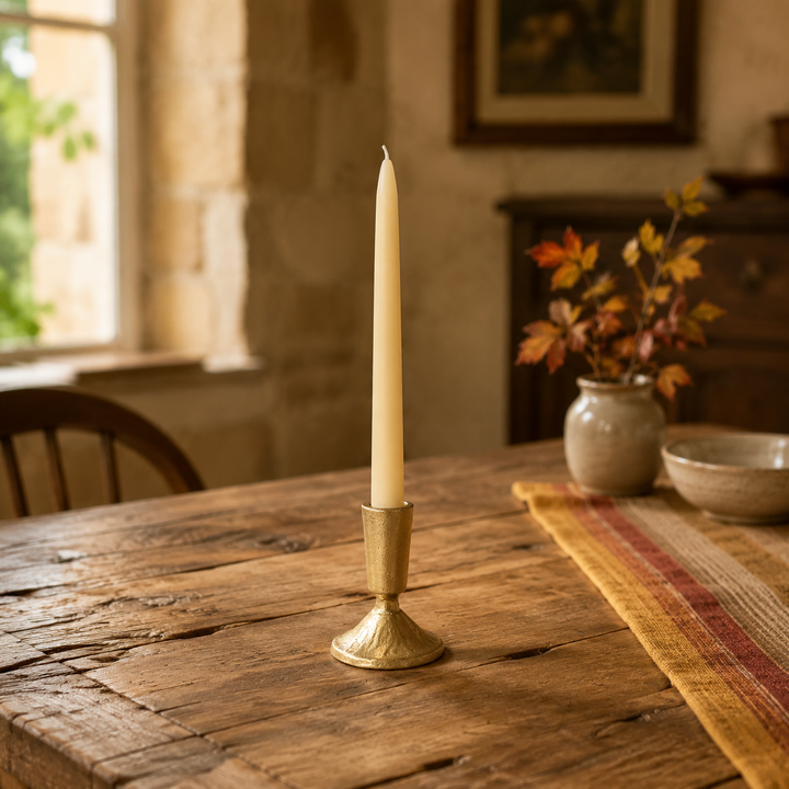 Gold Cast Iron Taper Candle Holder - Small
