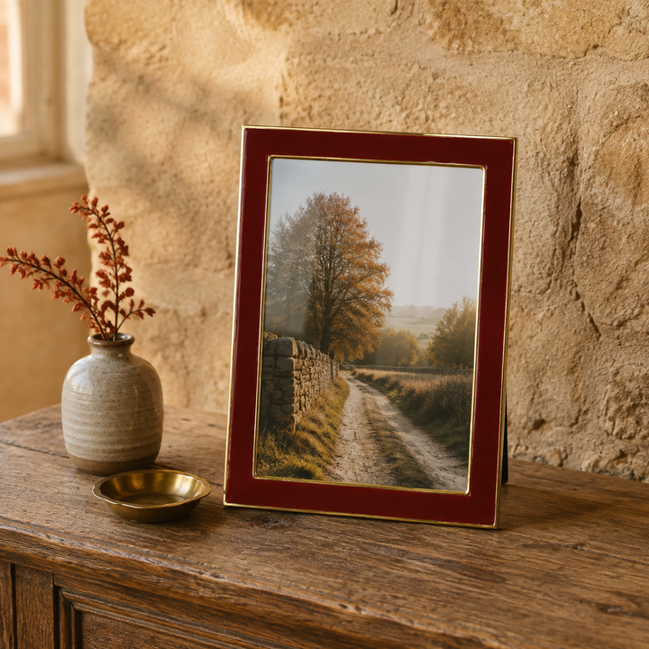 Burgundy Metal Edge Photo Frame, 5x7